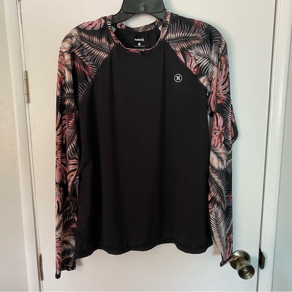 Hurley UPF 50 Long Sleeve Shirt Scattered Palms Women’s Size 2x .